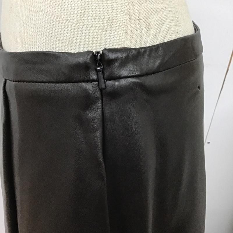 マックスマーラ MaxMara スカート ひざ丈スカート フレアスカート ひざ丈スカート カジュアルスカート フェイクレザー 40 無地 茶 / ブラウン /  レディース USED 古着 中古 10103577