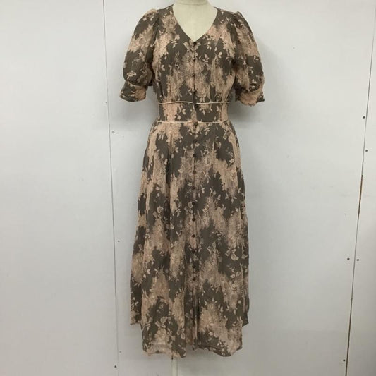 ロイヤルパーティー ROYAL PARTY ワンピース ロングスカート 7412-231-1 レースワンピース 半袖ロングワンピース 前開ワンピース FREE 総柄 X 花柄 灰 / グレー / X 桃 / ピンク /  レディース USED 古着 中古 10103593