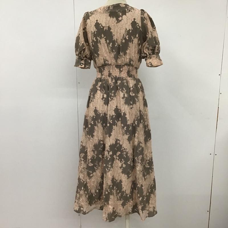 ロイヤルパーティー ROYAL PARTY ワンピース ロングスカート 7412-231-1 レースワンピース 半袖ロングワンピース 前開ワンピース FREE 総柄 X 花柄 灰 / グレー / X 桃 / ピンク /  レディース USED 古着 中古 10103593