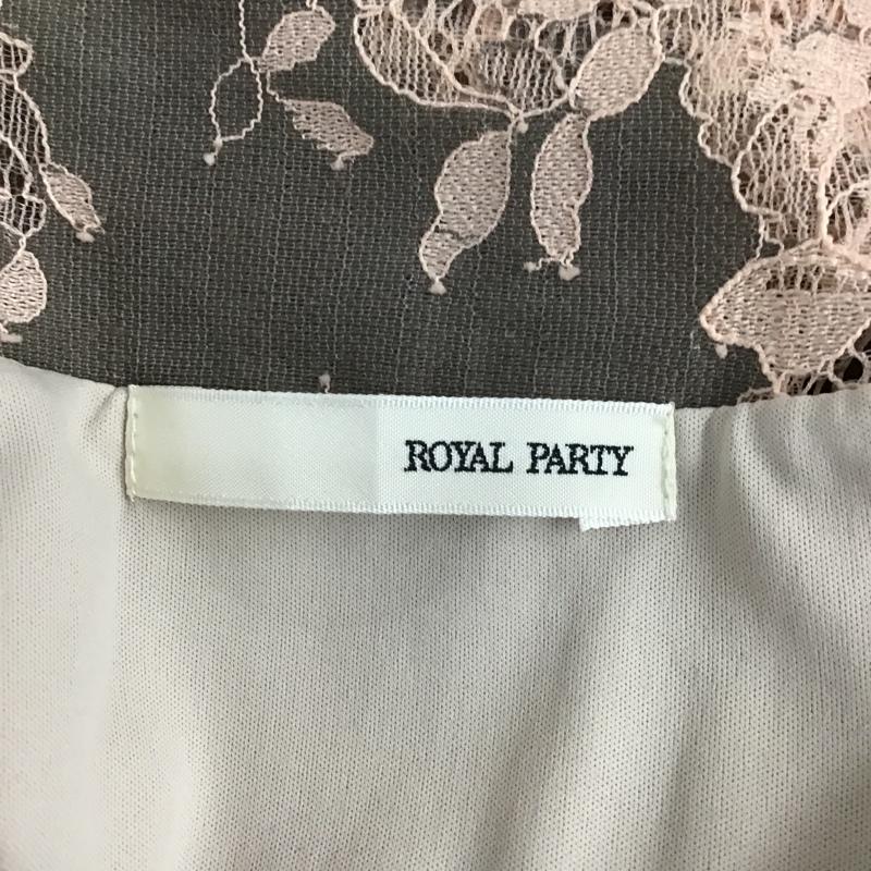 ロイヤルパーティー ROYAL PARTY ワンピース ロングスカート 7412-231-1 レースワンピース 半袖ロングワンピース 前開ワンピース FREE 総柄 X 花柄 灰 / グレー / X 桃 / ピンク /  レディース USED 古着 中古 10103593