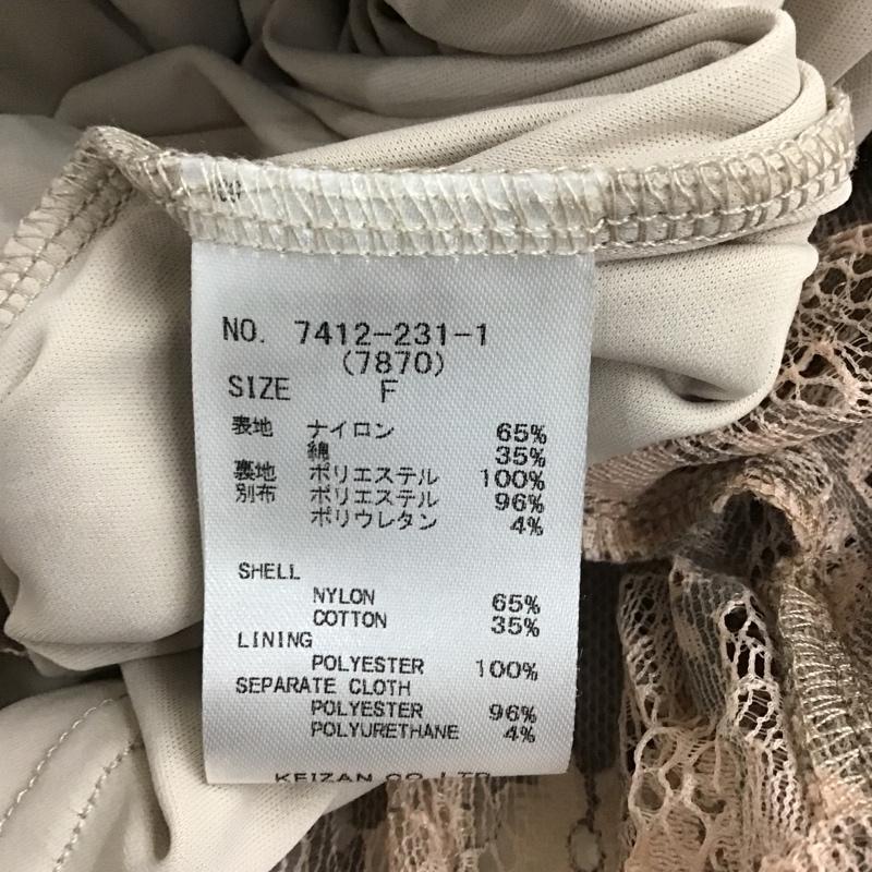 ロイヤルパーティー ROYAL PARTY ワンピース ロングスカート 7412-231-1 レースワンピース 半袖ロングワンピース 前開ワンピース FREE 総柄 X 花柄 灰 / グレー / X 桃 / ピンク /  レディース USED 古着 中古 10103593