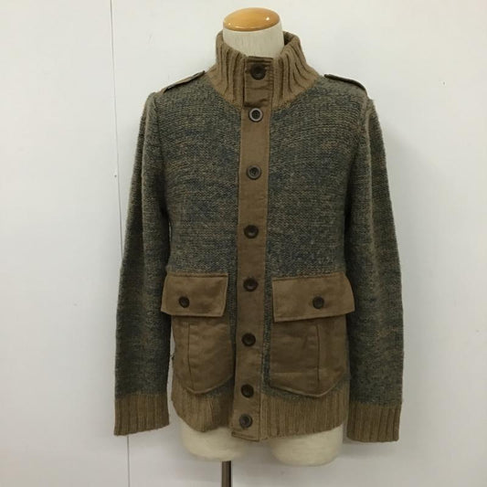ザラメン ZARA MAN ニット、セーター 長袖 長袖ニットカーディガン タートルネック セーター 前開ニット M 無地 茶 / ブラウン /  メンズ USED 古着 中古 10103595