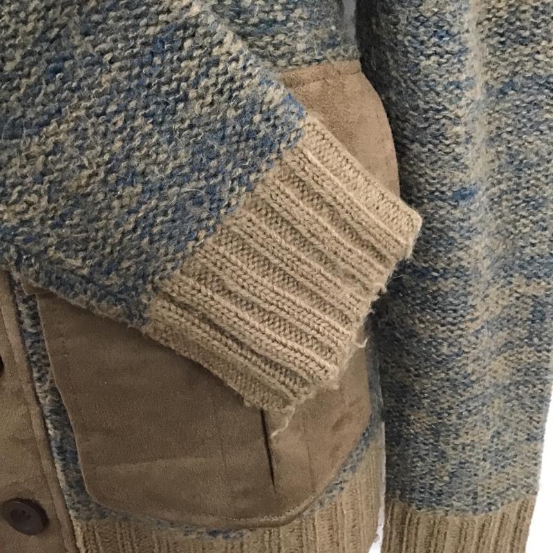 ザラメン ZARA MAN ニット、セーター 長袖 長袖ニットカーディガン タートルネック セーター 前開ニット M 無地 茶 / ブラウン /  メンズ USED 古着 中古 10103595