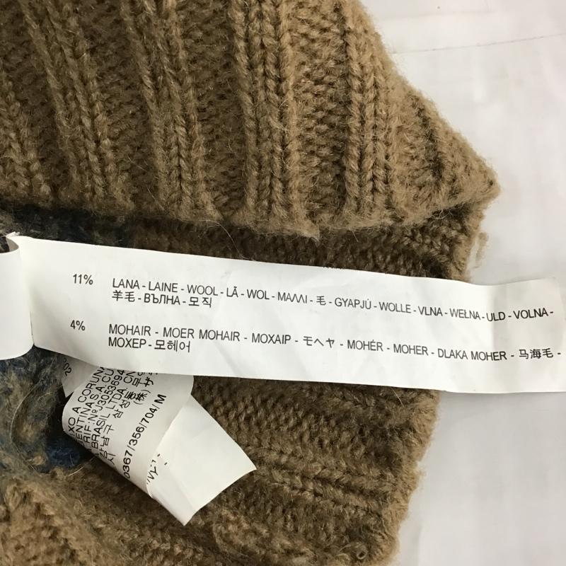 ザラメン ZARA MAN ニット、セーター 長袖 長袖ニットカーディガン タートルネック セーター 前開ニット M 無地 茶 / ブラウン /  メンズ USED 古着 中古 10103595