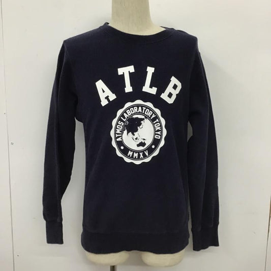 アトモスラボ ATMOS LAB トレーナー 長袖 AL16F-PC013 裏起毛 スウェット M ロゴ、文字 紺 / ネイビー /  メンズ USED 古着 中古 10103628