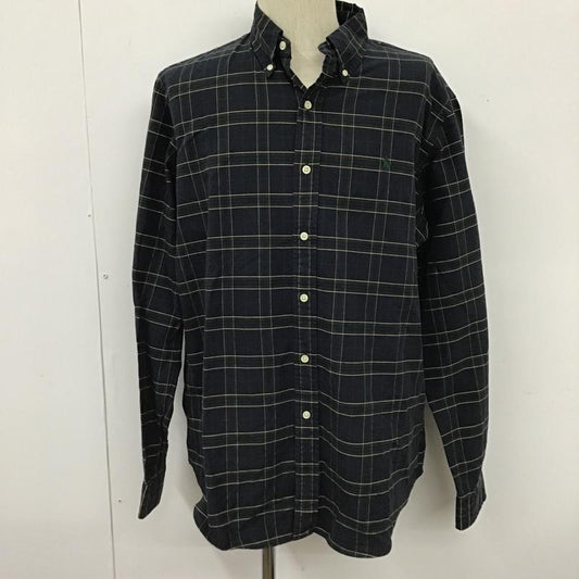 ラルフローレン RALPHLAUREN シャツ、ブラウス 長袖 ボタンダウン チェック L ワンポイント 紺 / ネイビー / X 緑 / グリーン / X 黄 / イエロー /  メンズ USED 古着 中古 10103631