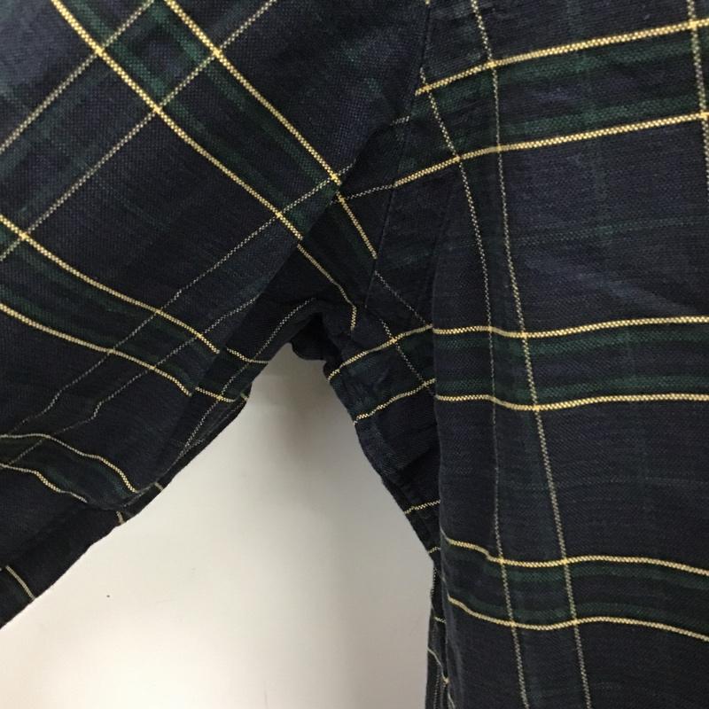 ラルフローレン RALPHLAUREN シャツ、ブラウス 長袖 ボタンダウン チェック L ワンポイント 紺 / ネイビー / X 緑 / グリーン / X 黄 / イエロー /  メンズ USED 古着 中古 10103631