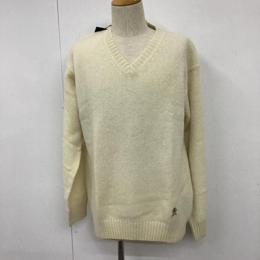 トミーヒルフィガー TOMMY HILFIGER ニット、セーター 長袖 Vネック ウール L ワンポイント アイボリー / アイボリー /  メンズ USED 古着 中古 10103633