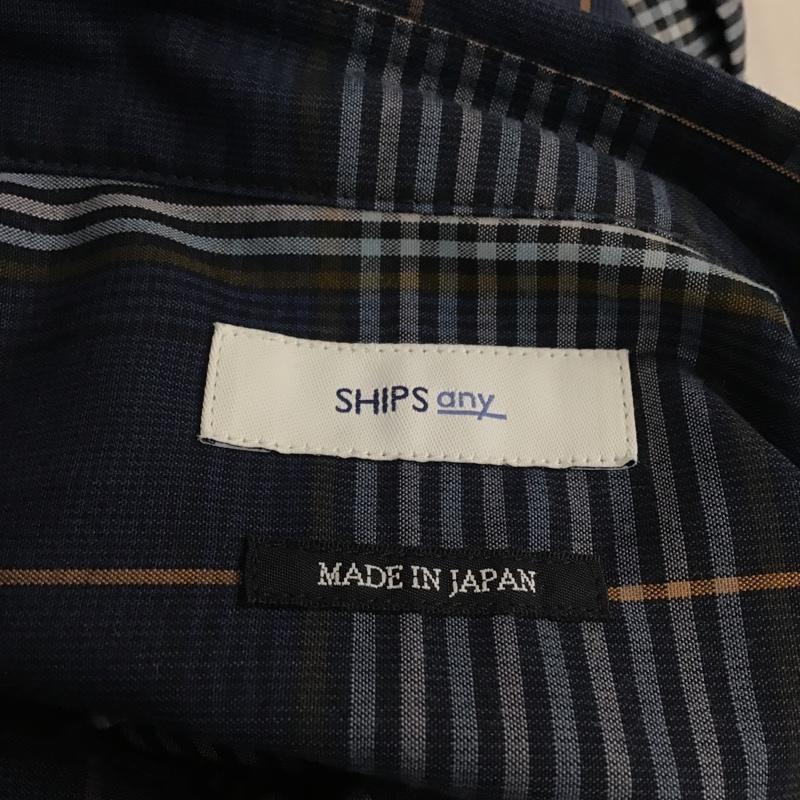 シップス SHIPS シャツ、ブラウス 長袖 711-14-0012 any XL チェック 紺 / ネイビー / X 茶 / ブラウン / X 白 / ホワイト / X 青 / ブルー /  メンズ USED 古着 中古 10103634
