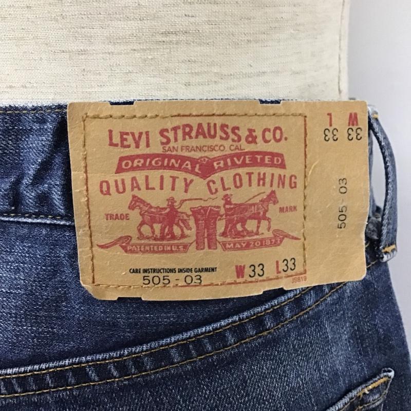リーバイス Levi's パンツ デニム、ジーンズ 505-03 W33 L33 日本製 00s abx Restrict 33インチ 無地 青 / ブルー /  メンズ USED 古着 中古 10103643