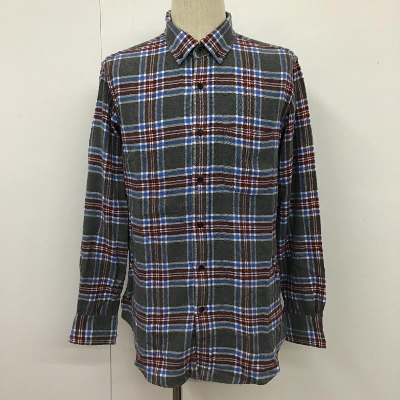 ブルーワーク BLUE WORK シャツ、ブラウス 長袖 コットン ボタンダウン 2 チェック 白 / ホワイト / X 青 / ブルー / X えんじ / ワインレッド / X ダークグレー / ダークグレー /  メンズ USED 古着 中古 10103645