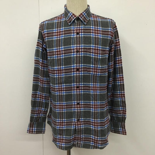 ブルーワーク BLUE WORK シャツ、ブラウス 長袖 コットン ボタンダウン 2 チェック 白 / ホワイト / X 青 / ブルー / X えんじ / ワインレッド / X ダークグレー / ダークグレー /  メンズ USED 古着 中古 10103645