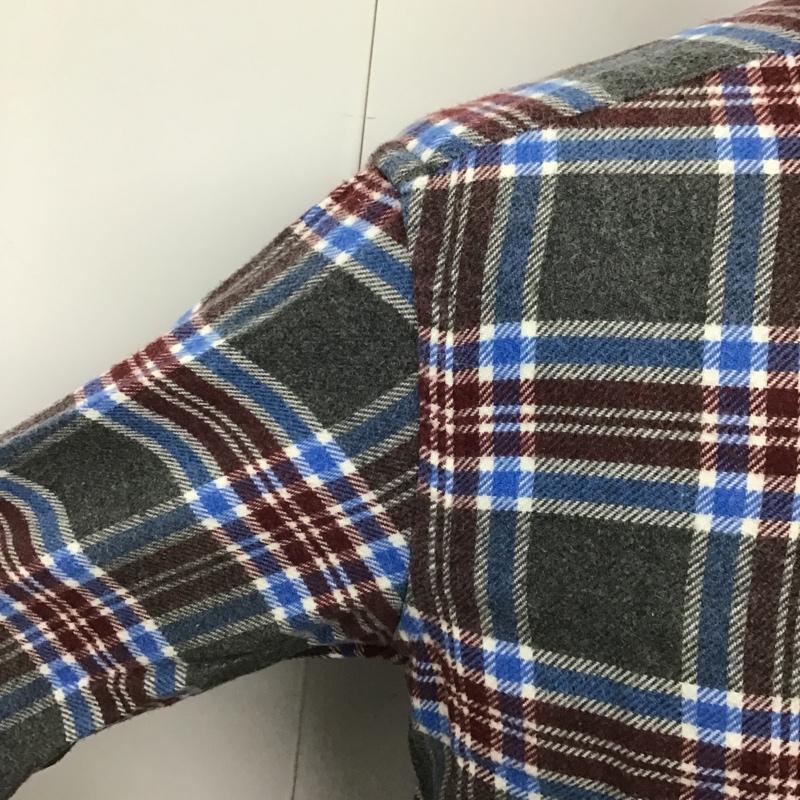 ブルーワーク BLUE WORK シャツ、ブラウス 長袖 コットン ボタンダウン 2 チェック 白 / ホワイト / X 青 / ブルー / X えんじ / ワインレッド / X ダークグレー / ダークグレー /  メンズ USED 古着 中古 10103645