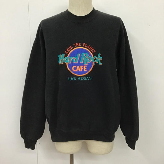 ハードロックカフェ HARD ROCK CAFE トレーナー 長袖 LAS VEGAS スウェット 刺繍 裏起毛 L ロゴ、文字 青 / ブルー /  メンズ USED 古着 中古 10103648