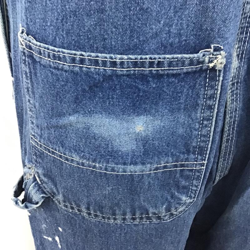 カーハート Carhartt サロペット・オーバーオール サロペット、オーバーオール R07DST デニム 32 × 30 ロゴ、文字 青 / ブルー /  メンズ USED 古着 中古 10103652
