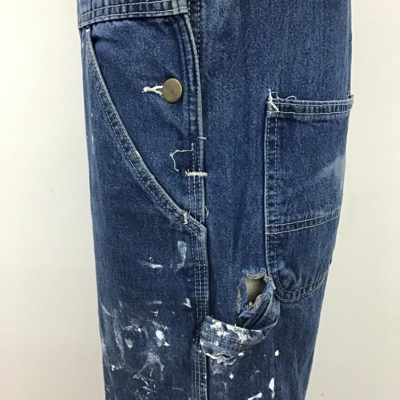 カーハート Carhartt サロペット・オーバーオール サロペット、オーバーオール R07DST デニム 32 × 30 ロゴ、文字 青 / ブルー /  メンズ USED 古着 中古 10103652