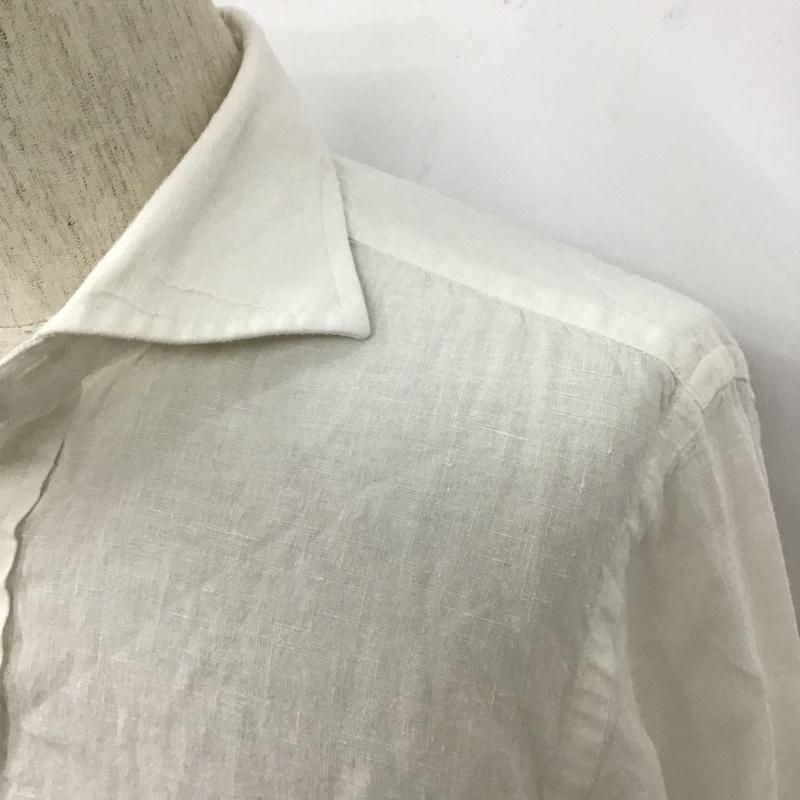 ビームス ハート BEAMS HEART シャツ、ブラウス 長袖 42-11-0078-819 麻 リネン プルオーバー L 無地 白 / ホワイト /  メンズ USED 古着 中古 10103655