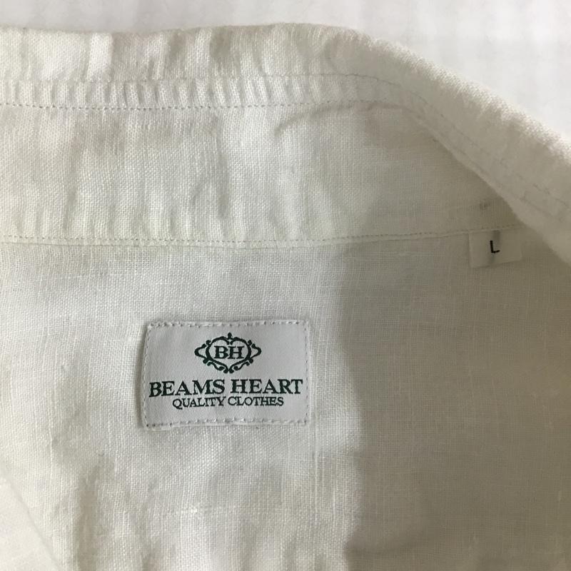ビームス ハート BEAMS HEART シャツ、ブラウス 長袖 42-11-0078-819 麻 リネン プルオーバー L 無地 白 / ホワイト /  メンズ USED 古着 中古 10103655