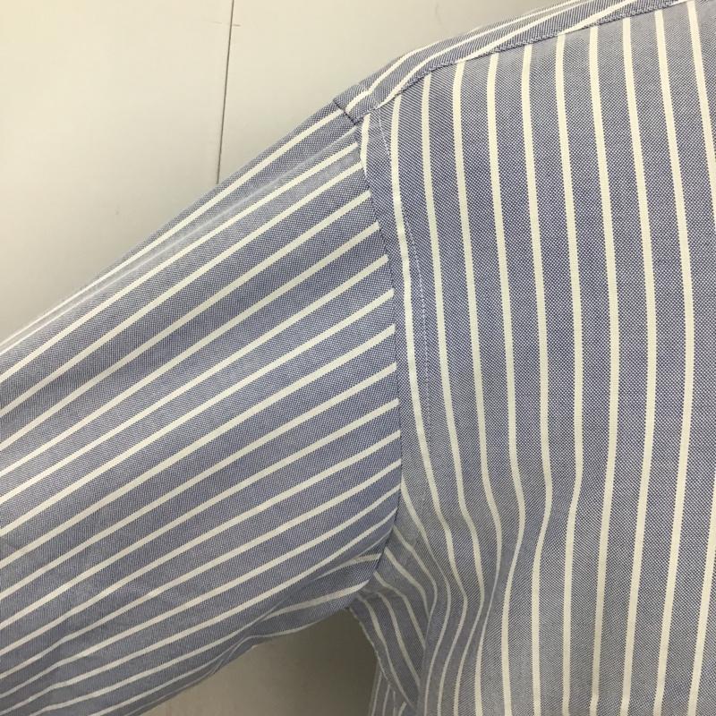 エルエルビーン L.L.Bean シャツ、ブラウス 長袖 ボタンダウン ストライプ 紺 / ネイビー / X 白 / ホワイト /  メンズ USED 古着 中古 10103657