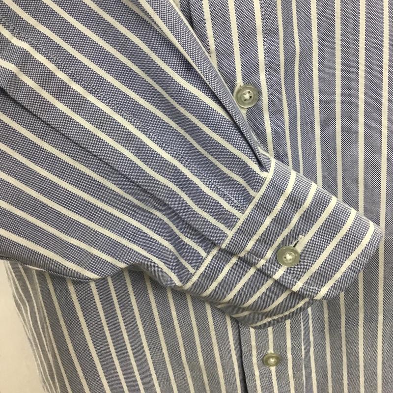 エルエルビーン L.L.Bean シャツ、ブラウス 長袖 ボタンダウン ストライプ 紺 / ネイビー / X 白 / ホワイト /  メンズ USED 古着 中古 10103657