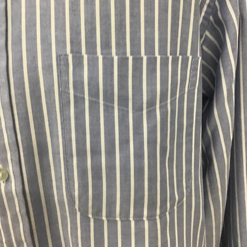 エルエルビーン L.L.Bean シャツ、ブラウス 長袖 ボタンダウン ストライプ 紺 / ネイビー / X 白 / ホワイト /  メンズ USED 古着 中古 10103657