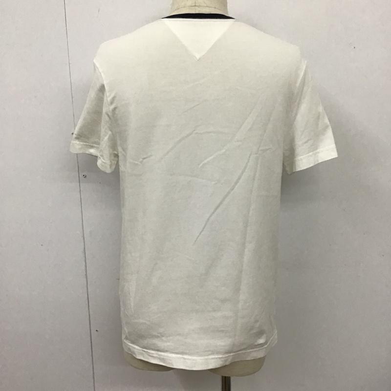 トミーヒルフィガー TOMMY HILFIGER Tシャツ 半袖 C8178498007 ラインフラッグ クルーネック S ロゴ、文字 白 / ホワイト /  メンズ USED 古着 中古 10103658