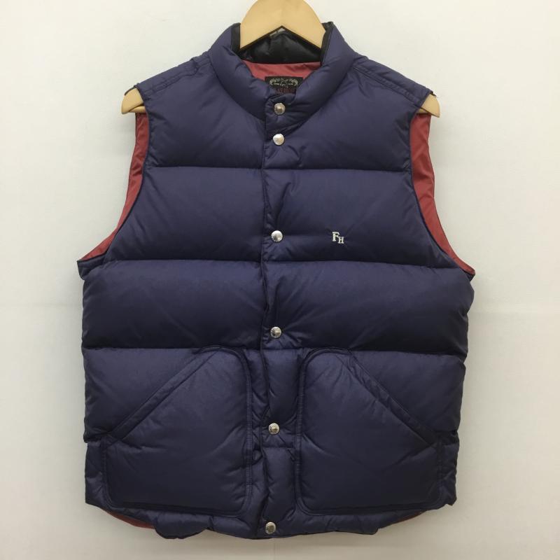 フラットヘッド The Flat Head ジャケット、上着 ダウンベスト 38 ロゴ、文字 紺 / ネイビー /  メンズ USED 古着 中古 10103673