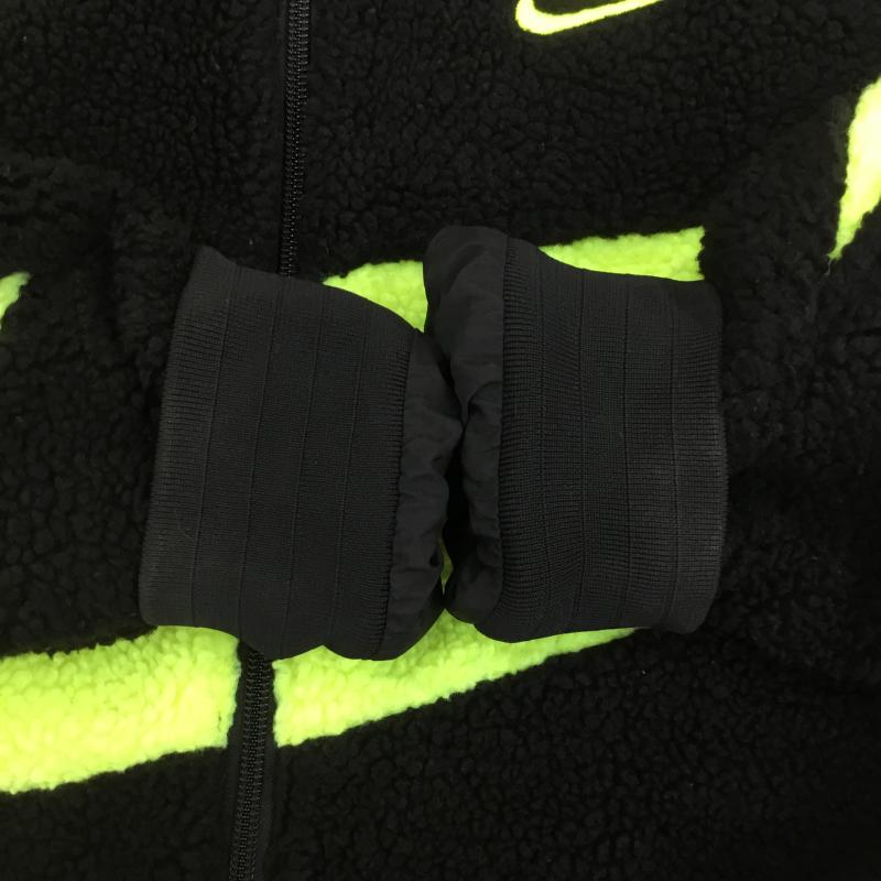 ナイキ NIKE ジャケット、上着 ジャンパー、ブルゾン BIG SWOOSH BOA JACKET ビッグ スウォッシュ ボア ジャケット BQ6546-017 リバーシブル L ロゴ、文字 黒 / ブラック / X 黄緑 / イエローグリーン /  メンズ USED 古着 中古 10103678