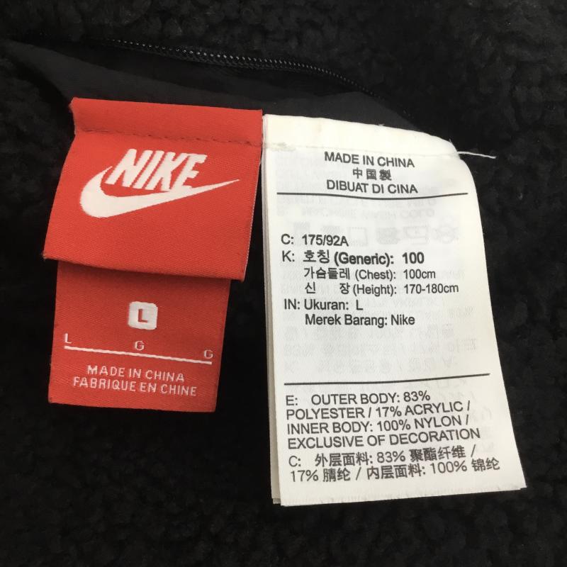 ナイキ NIKE ジャケット、上着 ジャンパー、ブルゾン BIG SWOOSH BOA JACKET ビッグ スウォッシュ ボア ジャケット BQ6546-017 リバーシブル L ロゴ、文字 黒 / ブラック / X 黄緑 / イエローグリーン /  メンズ USED 古着 中古 10103678