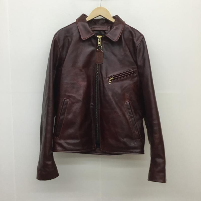 ヴァンソン VANSON ジャケット、上着 ライダース ENF OCTAGON シングルライダース 牛革 36 茶 / ブラウン /  メンズ USED 古着 中古 10103680