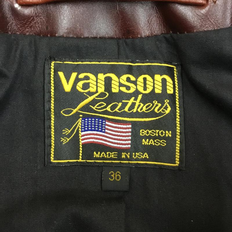 ヴァンソン VANSON ジャケット、上着 ライダース ENF OCTAGON シングルライダース 牛革 36 茶 / ブラウン /  メンズ USED 古着 中古 10103680