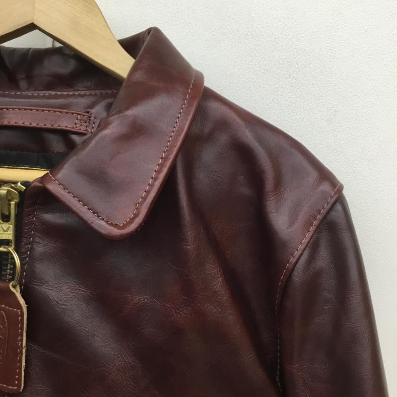ヴァンソン VANSON ジャケット、上着 ライダース ENF OCTAGON シングルライダース 牛革 36 茶 / ブラウン /  メンズ USED 古着 中古 10103680