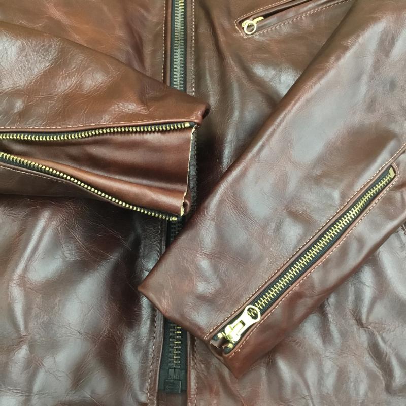 ヴァンソン VANSON ジャケット、上着 ライダース ENF OCTAGON シングルライダース 牛革 36 茶 / ブラウン /  メンズ USED 古着 中古 10103680