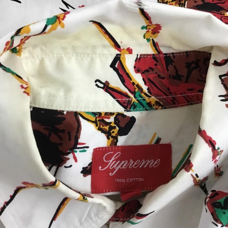 シュプリーム Supreme シャツ、ブラウス 半袖 13SS Matador Shirt マタドールシャツ 闘牛 M 総柄 白 / ホワイト /  メンズ USED 古着 中古 10103689