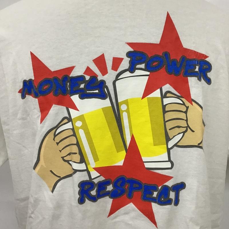 シュプリーム Supreme Tシャツ 半袖 19FW Money Power Respect Tee バックプリント ビール M ロゴ、文字 白 / ホワイト /  メンズ USED 古着 中古 10103690