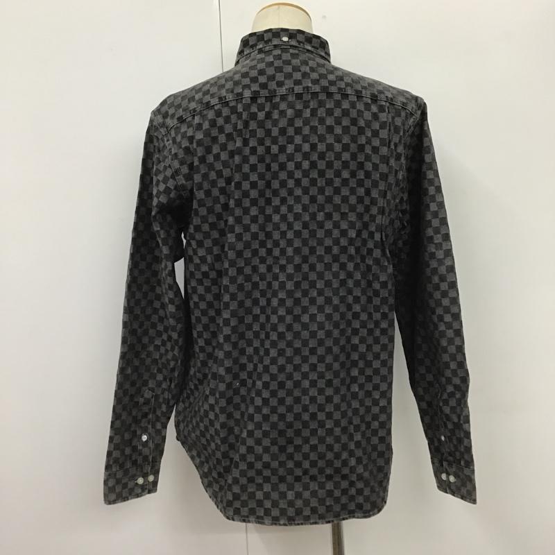 シュプリーム Supreme シャツ、ブラウス 長袖 18FW Checkered Denim Shirt ボタンダウン デニム M チェック 黒 / ブラック /  メンズ USED 古着 中古 10103692