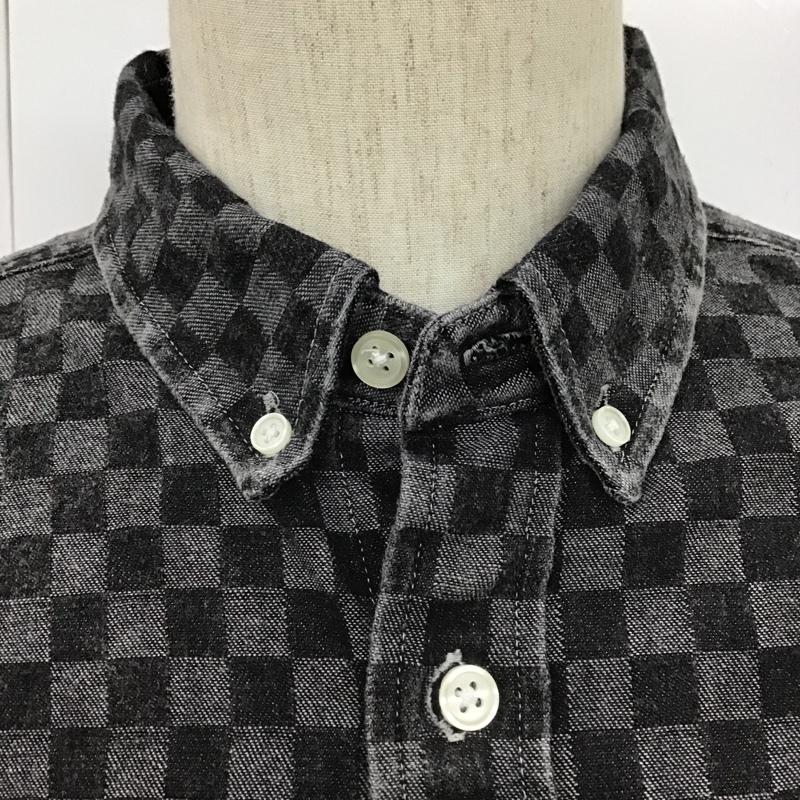 シュプリーム Supreme シャツ、ブラウス 長袖 18FW Checkered Denim Shirt ボタンダウン デニム M チェック 黒 / ブラック /  メンズ USED 古着 中古 10103692