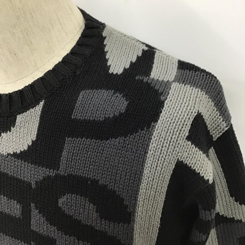 シュプリーム Supreme ニット、セーター 長袖 18FW Big Letters Sweater ロゴ S 総柄 黒 / ブラック / X ダークグレー / ダークグレー / X 灰 / グレー /  メンズ USED 古着 中古 10103695