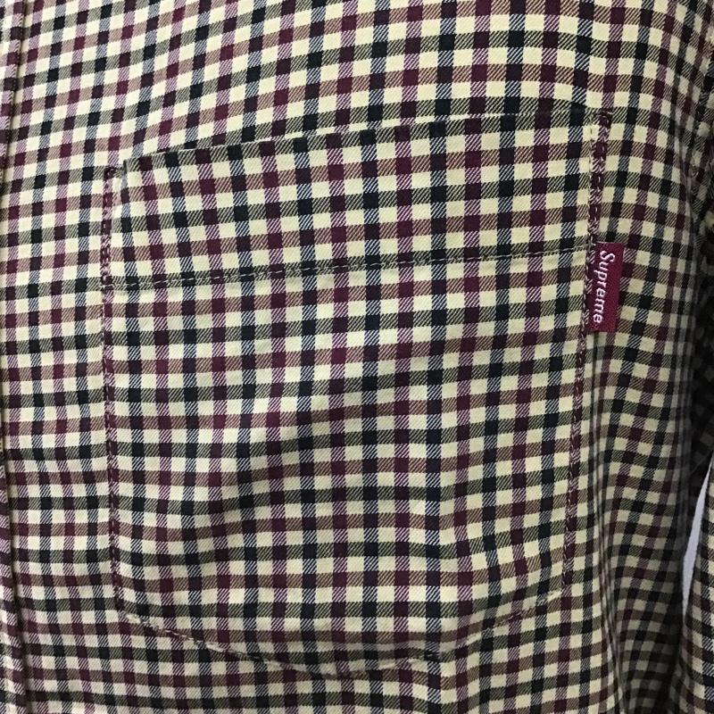 シュプリーム Supreme シャツ、ブラウス 長袖 ボタンダウン 胸ポケット S チェック ベージュ / ベージュ / X 紫 / パープル / X 緑 / グリーン /  メンズ USED 古着 中古 10103709