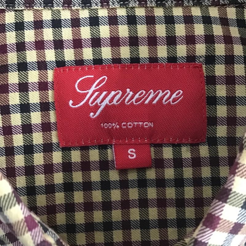 シュプリーム Supreme シャツ、ブラウス 長袖 ボタンダウン 胸ポケット S チェック ベージュ / ベージュ / X 紫 / パープル / X 緑 / グリーン /  メンズ USED 古着 中古 10103709