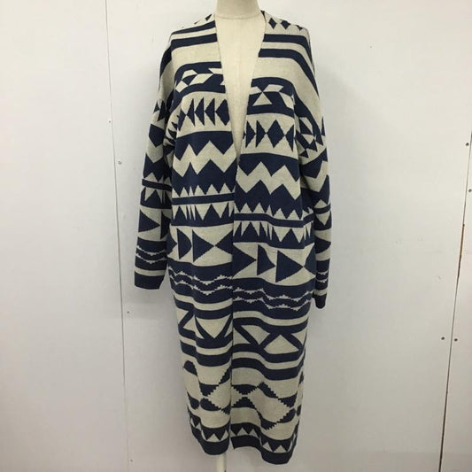 アズールバイマウジー AZUL BY MOUSSY カーディガン 長袖 250AAW70-A283 長袖ニットカーディガン ネイティブ柄長袖ロングガウン 総柄 S ネイティブ柄 白 / ホワイト / X 青 / ブルー /  レディース USED 古着 中古 10103714