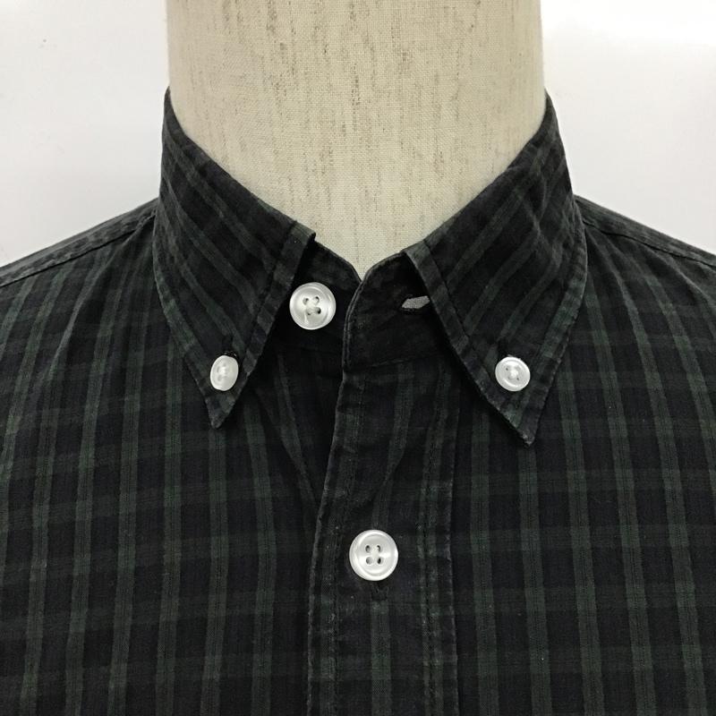 シュプリーム Supreme シャツ、ブラウス 長袖 ボタンダウン S チェック 緑 / グリーン / X 黒 / ブラック /  メンズ USED 古着 中古 10103716