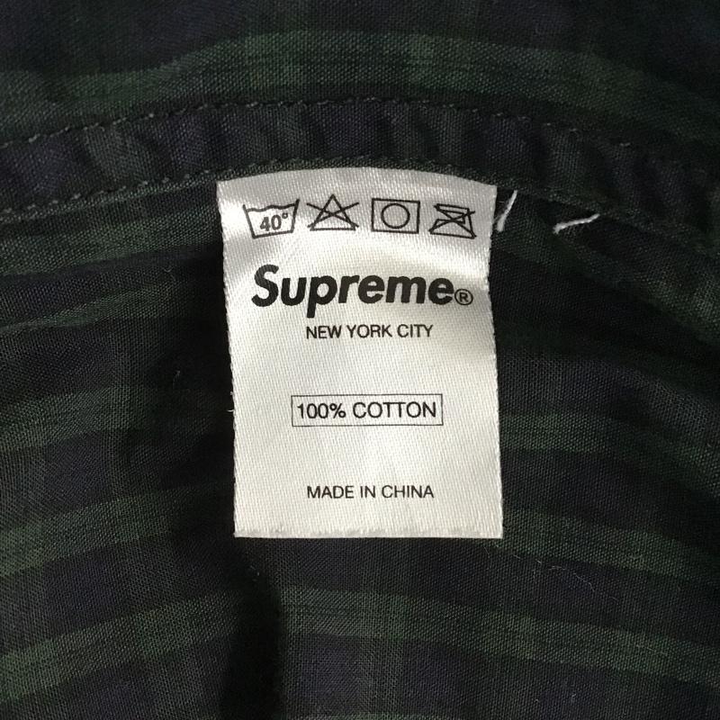シュプリーム Supreme シャツ、ブラウス 長袖 ボタンダウン S チェック 緑 / グリーン / X 黒 / ブラック /  メンズ USED 古着 中古 10103716