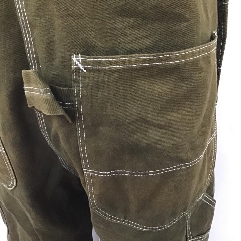 ディッキーズ Dickies サロペット・オーバーオール サロペット、オーバーオール オーバーオール オールインワン ワイドパンツ カジュアルパンツ 34 ロゴ、文字 カーキ / カーキ /  メンズ USED 古着 中古 10103725