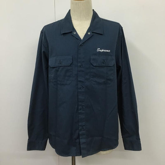 シュプリーム Supreme シャツ、ブラウス 長袖 Mike Kelley Ahh Youth Work Shirt 18FW M ロゴ、文字 紺 / ネイビー /  メンズ USED 古着 中古 10103737