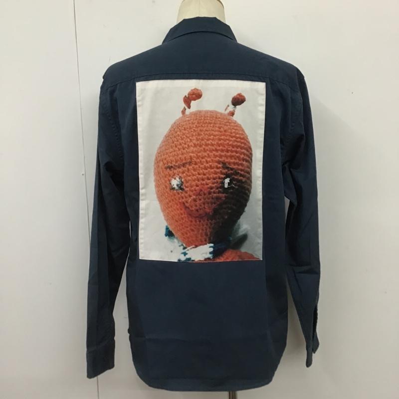 シュプリーム Supreme シャツ、ブラウス 長袖 Mike Kelley Ahh Youth Work Shirt 18FW M ロゴ、文字 紺 / ネイビー /  メンズ USED 古着 中古 10103737