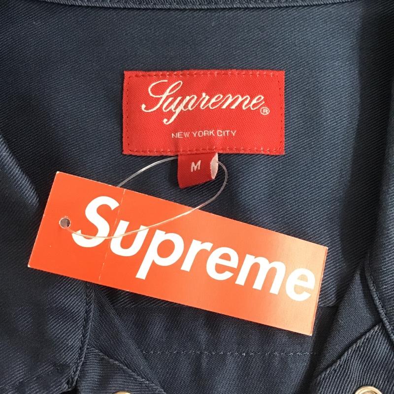 シュプリーム Supreme シャツ、ブラウス 長袖 Mike Kelley Ahh Youth Work Shirt 18FW M ロゴ、文字 紺 / ネイビー /  メンズ USED 古着 中古 10103737