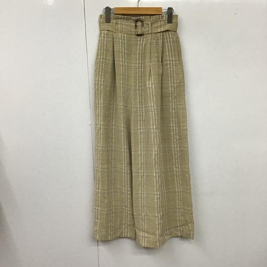 ローズバッド ROSE BUD ボトムス ボトムス 600-9130007 チェックイージーワイドパンツ カジュアルパンツ ハイウエスト ワイルドシルエット FREE チェック ベージュ / ベージュ /  レディース USED 古着 中古 10103747