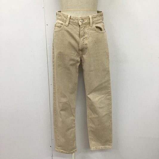 ザラ ZARA パンツ デニム、ジーンズ デニムパンツ ストレートパンツ ジーンズ カジュアルパンツ 34インチ 無地 ベージュ / ベージュ /  レディース USED 古着 中古 10103750