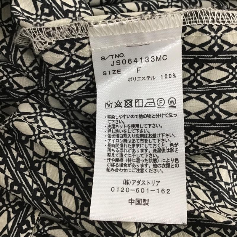 ジーナシス JEANASIS ワンピース ひざ丈スカート JS064133MC 長袖ワンピース 総柄 シャツワンピース 前開ボタン ロングワンピース FREE 総柄 黒 / ブラック / X ベージュ / ベージュ /  レディース USED 古着 中古 10103751